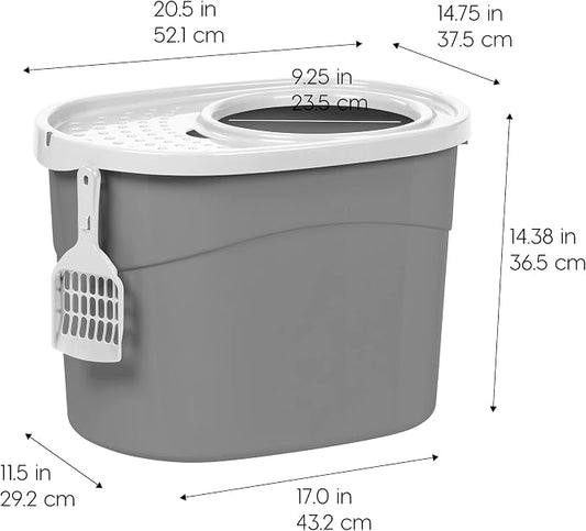 IRIS USA Top Entry Cat Litter Box, Large Enclosed - Image 2