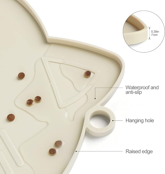 Coomazy Cat & Dog Feeding Mat, Thicker Non-Slip Silicone Mat - Image 3