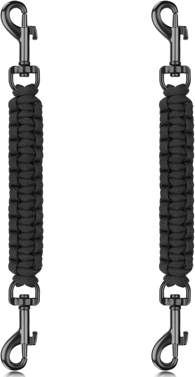 YUEPET 2 Pack Handmade Weaved Dog Collar Safety Clip Heavy Duty Double Ended by YUEPET