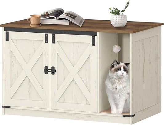 Cat Litter Box Enclosure, Hidden Litter Box Cabinet Furniture by Hzuaneri