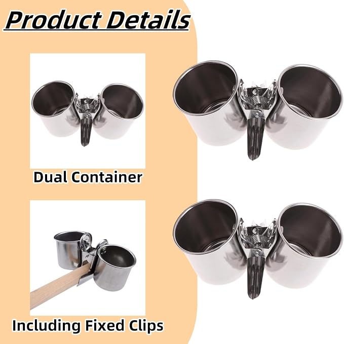2 PCS Stainless Steel Bird Bowls - Image 3