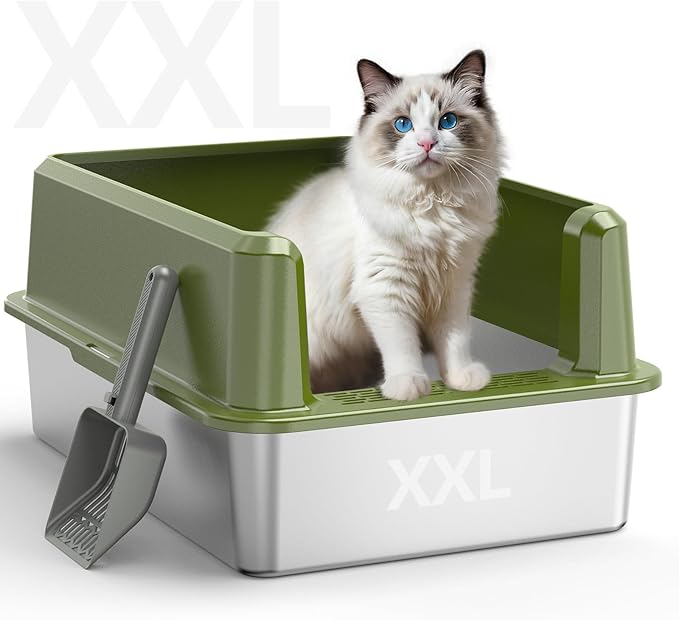 Enclosed Stainless Steel Cat Litter Box by CatLitterBox