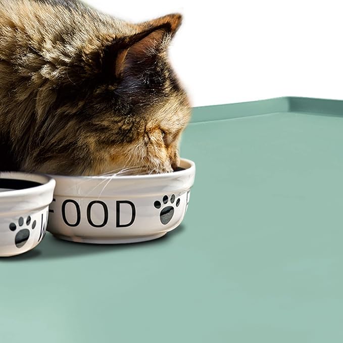 Dog Food Mat, Silicone Waterproof Food Tray, Non Slip Pet Bowl Mats Placemat - Image 6