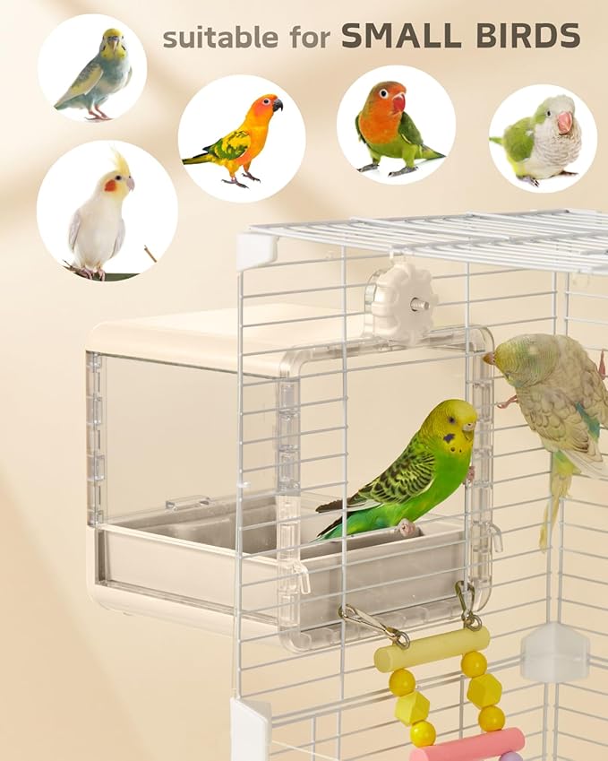 septillar Bird Feeder and Bath for Cage, Hanging Bird Bathtub Bath Shower Box - Image 5