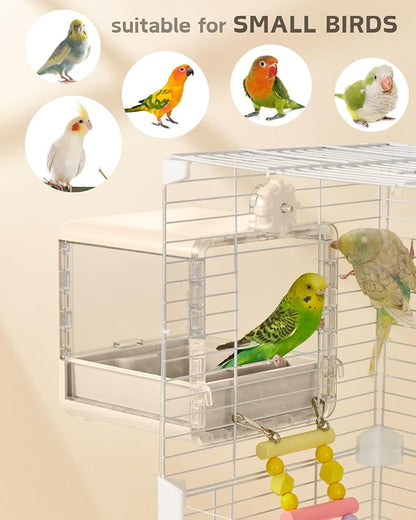 septillar Bird Feeder and Bath for Cage, Hanging Bird Bathtub Bath Shower Box - Image 5