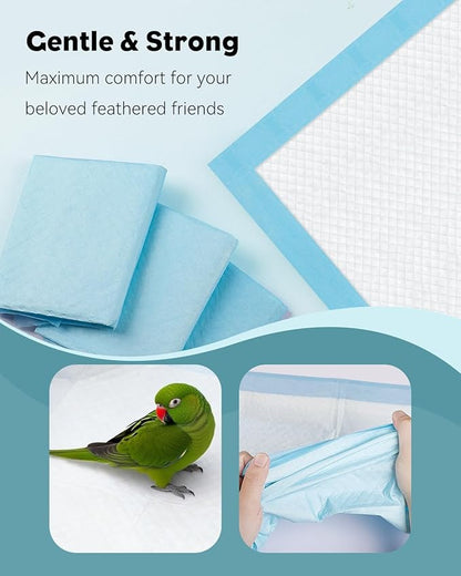 Pawfly 40 Sheets Disposable Bird Cage Liners, 23.6" x 23.6", Super Absorbent - Image 7
