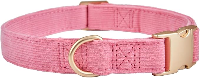 Soft Cotton Dog Collar with Metal Buckle Adjustable Heavy Duty Comfy Corduroy - Image 5