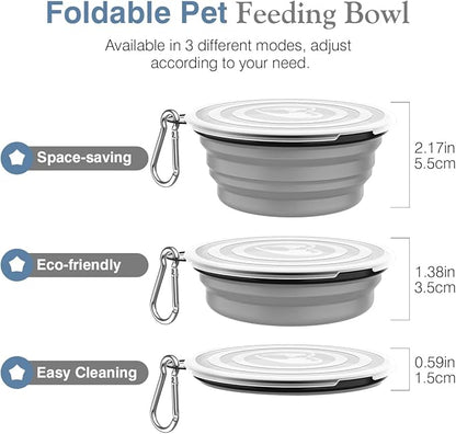 Pawaboo Collapsible Dog Bowls 2 Pack, Silicone Feeding Watering Bowls - Image 6