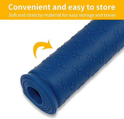 Ptlom Pet Placemat for Dog and Cat, Waterproof Non-Slip Silicone Feeding Bowl - Image 9