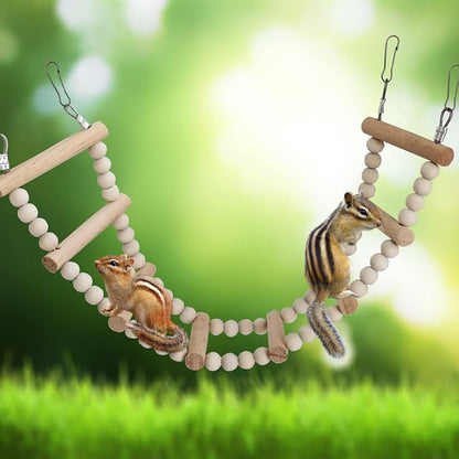 Bird Ladder Bridge, Wooden Pet Hamster Climbing & Swing Toys, Cage Accessories - Image 3