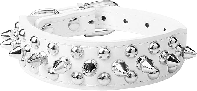 Spiked Dog Collar Soft Pu Leather Mushrooms Rivet Spike Studded Puppy by Unknown