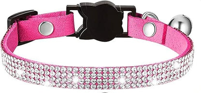 Cat Collars, Rhinestone for Girl Cats Bling Kitten Flower Adjustable Breakaway by Bbmmayy