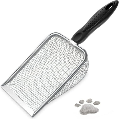 Cat Litter Scoop, Sturdy Litter Cleaner Corner Shovel, Stainless Steel Mesh - Image 9