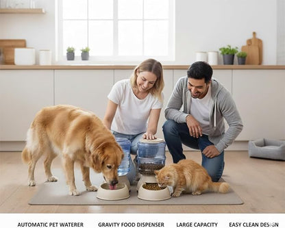 Pet Feeding Solution Automatic Cat & Dog Cafe Feeder and Water Dispenser in Set - Image 2