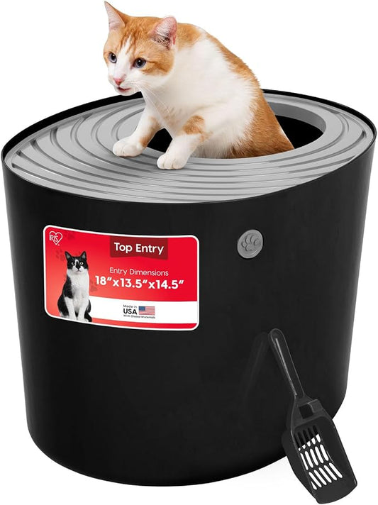 IRIS USA Cat Litter Box, Large Top Entry by IRISUSA