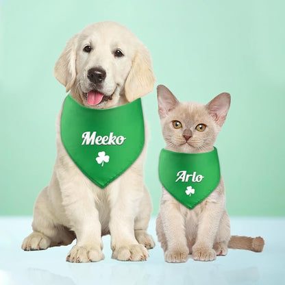 St. Patrick's Day Personalized Dog Bandana Embroidered Name Custom Neckwear Dog - Image 5
