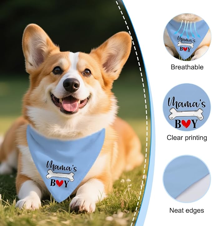 Mama's Boy Funny Dog Bandana, Valentine's Day Dog Bandana, New Pet Gifts - Image 3