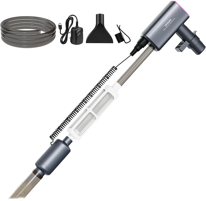 Cordless Aquarium Gravel Cleaner Vacuum: 6-in-1 Electric Fish Tank Cleaner by HACPUT