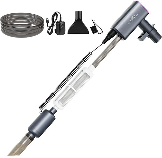 Cordless Aquarium Gravel Cleaner Vacuum: 6-in-1 Electric Fish Tank Cleaner by HACPUT