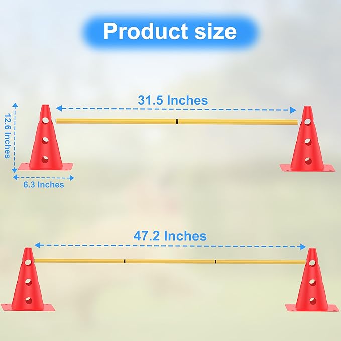 Dog Agility Training Hurdle Cone Set, Adjustable Dog Agility Equipment Obstacle - Image 5