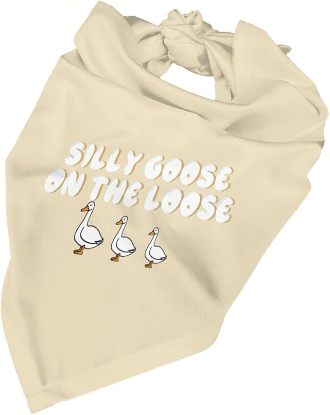 Silly Goose on The Loose Triangle Dog Bandana, Summer Bandana Funny Triangle - Image 5