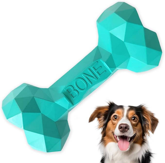 NOOVIA Durable Dog Chew Toy Rubber Bone 100% Natural Bite-Resistant Interactive by Unknown