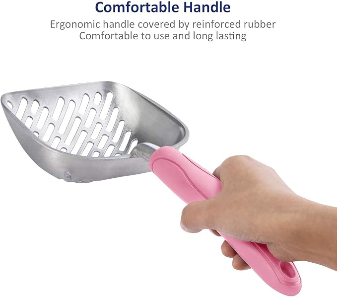 WePet Cat Litter Scoop, Aluminum Alloy Sifter, Kitty Metal Scooper, Deep Shovel - Image 2