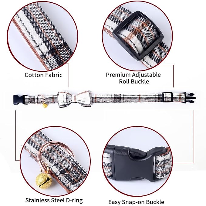 Yizepet Dog Collar with Bow Tie- Adjustable pet Collar - Image 4