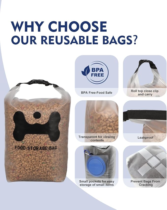 ANVS Silicone Pet Food Storage Bag, 30-Cup Dog Food Travel Bag - Image 3