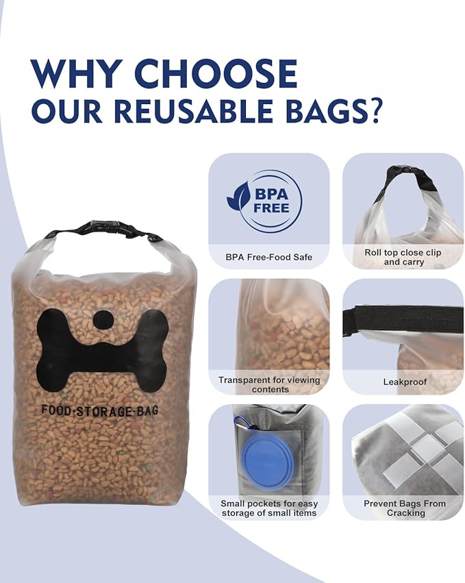 ANVS Silicone Pet Food Storage Bag, 40-Cup Dog Food Travel Bag - Image 3