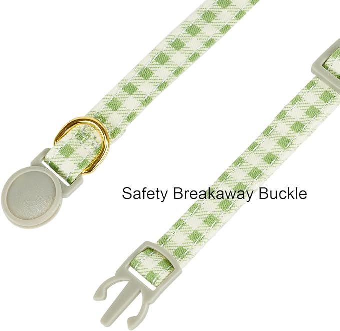 Bowtie Cat Collar with Bell, 2 Pack Cotton Breakaway Kitten Collars with - Image 5