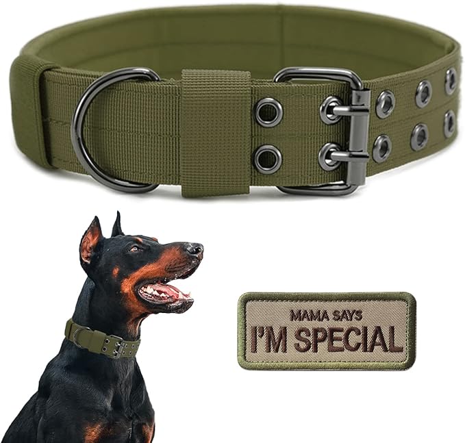Tactical Dog Collar Military Adjustable Dog Collars Soft Nylon Training Collar by Periflowin