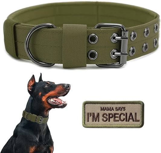 Tactical Dog Collar Military Adjustable Dog Collars Soft Nylon Training Collar by Periflowin