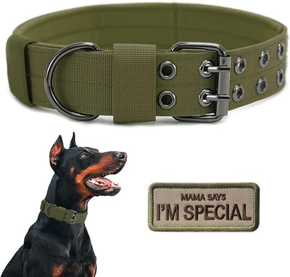 Tactical Dog Collar Military Adjustable Dog Collars Soft Nylon Training Collar by Periflowin