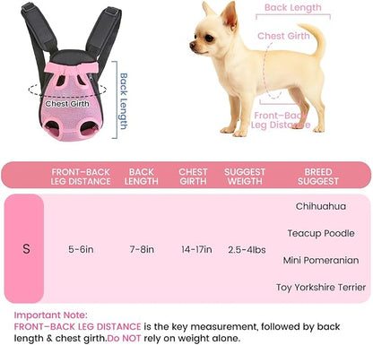 Dog Backpack Carrier, Thick Straps & Cushion, Pet Sling Front Backpacks - Image 2