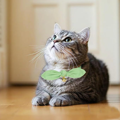 Bunny Ear Cat Collar with Bell and Bow Tie, Breakaway Cute Bowtie Kitten Collars - Image 5