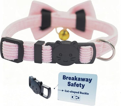 THAIN Cat Collar with Bow Tie and Bell, Breakaway Adjustable Cute Soft Corduroy - Image 3