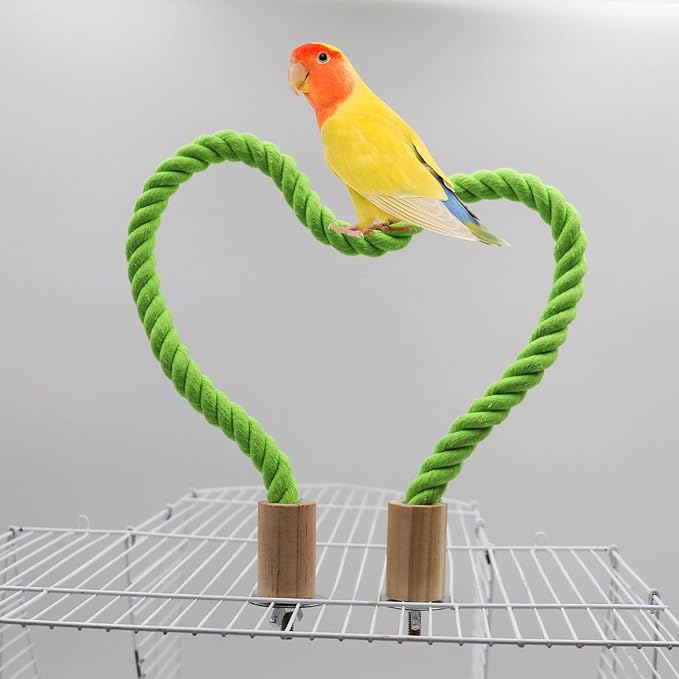 2 Pack Bird Hemp Rope Perch Swing, Bird Cage Stand Pole Accessories, Paw - Image 2