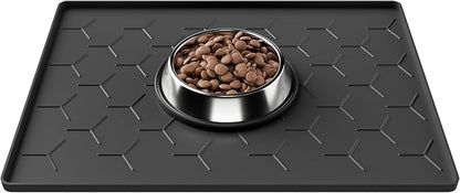 Pieviev 16''x12'' Dog Cat Food Bowl Mat, Silicone Waterproof Food Grade Pet by Pieviev