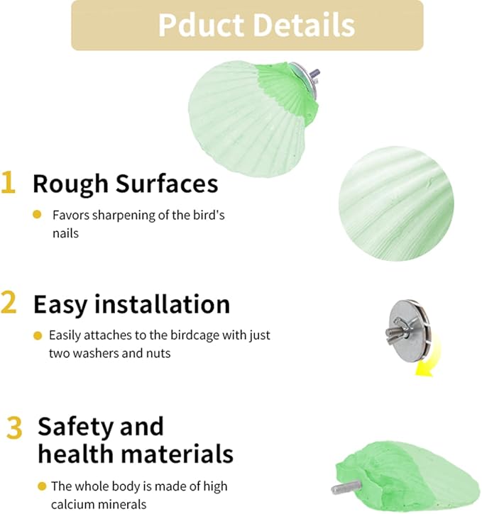 Bird Perches for Cage, Abrasive Surface High Calcium Mineral Parrot Perch Stand - Image 3