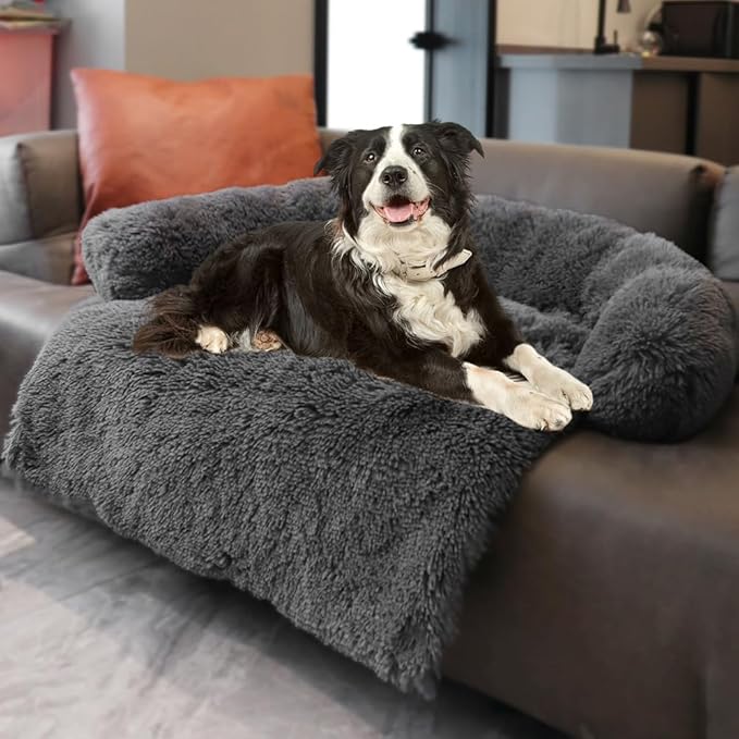 Calming Dogs/Cats Bed Mats, Dog Pad Washable Removable Couch Cover, Plush Long by Tinaco
