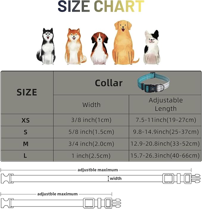 Roses&Poetry Dog Collars for Medium Dogs, Adjustable Durable Pet Collars for - Image 7