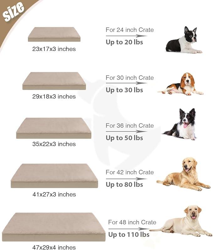 KSIIA Orthopedic Dog Bed Crate Waterproof Pet Mats - Image 6