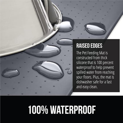 GORILLA GRIP 100% Waterproof Raised Edge BPA Free Silicone Pet Feeding Mat - Image 3