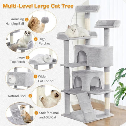 56-Inch Multi-Level Cat Tree Tower - Image 7