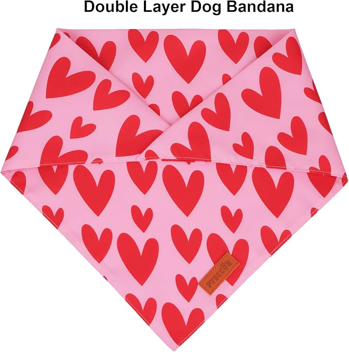 PTDECOR Valentine Dog Bandana, Reversible Valentine Pet Scarf - Image 5
