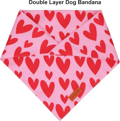 PTDECOR Valentine Dog Bandana, Reversible Valentine Pet Scarf - Image 5