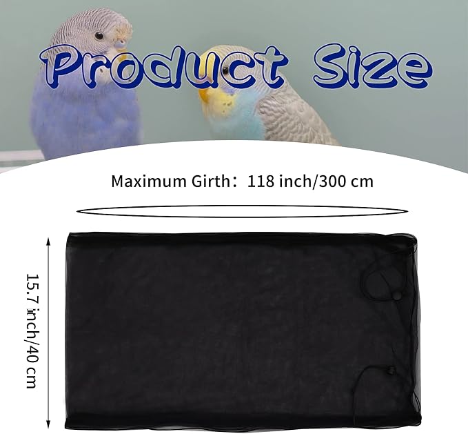 Daoeny Large Bird Cage Cover, Bird Cage Seed Catcher, Adjustable Soft Airy - Image 3