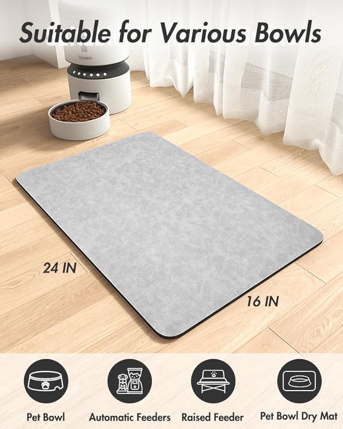 MontVoo-Absorbent Pet Feeding Mat-No Stains Pet Mat - Image 7