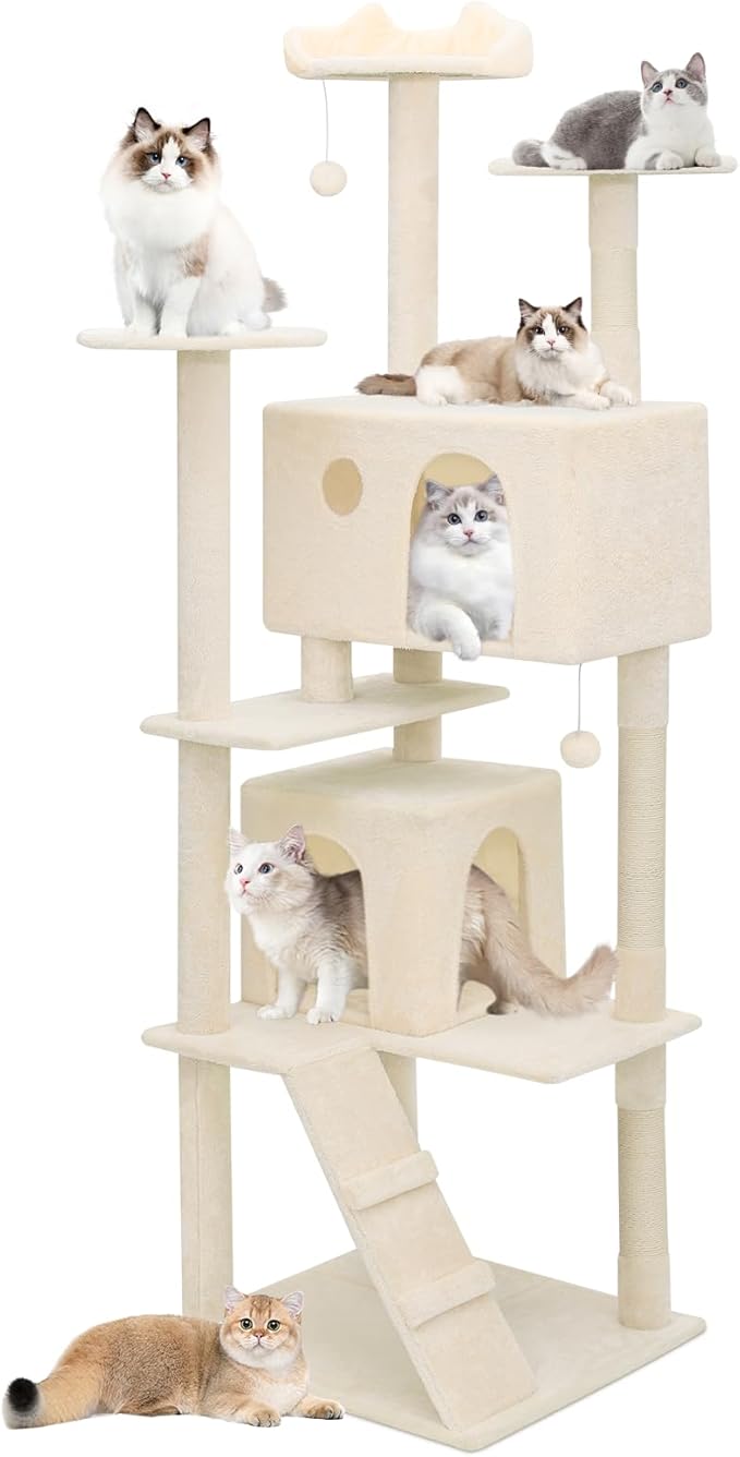 Athena Collection Cat Tree, 77 Inch Cat Tower by AthenaCollectionFurniture